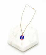 Red Blue Football Necklace Stainless Steel KU Patriots Bills