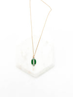 Green White Football Necklace Stainless Steel Lawrence Free State Jets Eagles