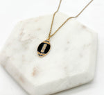 Black Gold Football Necklace Stainless Steel Saints Steelers