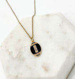Black Gold Football Necklace Stainless Steel Saints Steelers