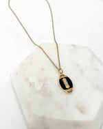 Black Gold Football Necklace Stainless Steel Saints Steelers