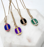 Red Blue Football Necklace Stainless Steel KU Patriots Bills