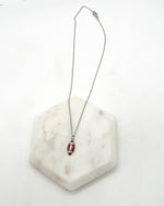 Silver Enamel Rhinestone Stainless Steel Football Necklace