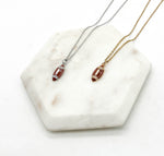 Gold Enamel Rhinestone Stainless Steel Football Necklace