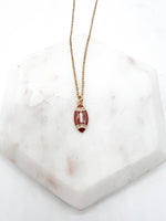 Gold Enamel Rhinestone Stainless Steel Football Necklace