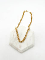 Gold Stainless Steel Double Link Necklace Pendant Option