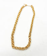 Gold Stainless Steel Double Link Necklace Pendant Option