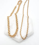 Gold Stainless Steel Double Link Necklace Pendant Option
