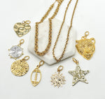 Gold Stainless Steel Thin Necklace Pendant Option