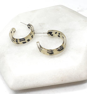 Abstract Leopard Acrylic Hoop Earrings