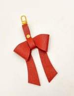 Rust Leather Bow Purse Bag Charm