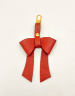 Rust Leather Bow Purse Bag Charm