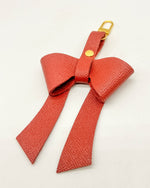 Rust Leather Bow Purse Bag Charm