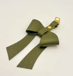 Olive Green Leather Bow Purse Bag Charm