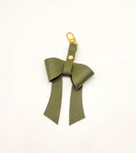 Olive Green Leather Bow Purse Bag Charm