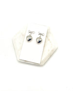 Silver Puffy Heart Bow Metal Earrings