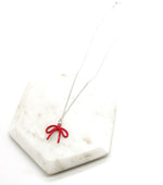 Red Loopy Bow Necklace