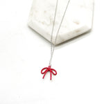 Red Loopy Bow Necklace