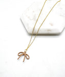 Brown Loopy Bow Necklace