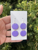 Purple Candy Enamel Duo Drop Earrings