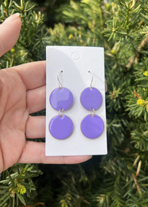 Purple Candy Enamel Duo Drop Earrings