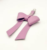 Lilac Leather Bow Purse Bag Charm