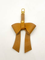 Mustard Yellow Leather Bow Purse Bag Charm