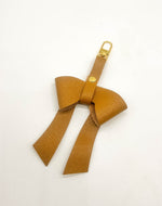 Mustard Yellow Leather Bow Purse Bag Charm