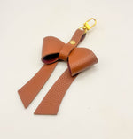 Brown Leather Bow Purse Bag Charm