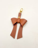 Brown Leather Bow Purse Bag Charm