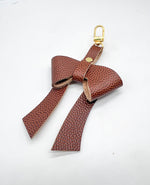 Genuine Football Leather Bow Purse Bag Charm