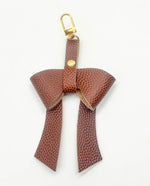 Genuine Football Leather Bow Purse Bag Charm