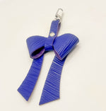 Purple Embossed Leather Bow Purse Bag Charm