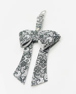 White Black Lace Leather Bow Purse Bag Charm
