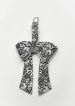 White Black Lace Leather Bow Purse Bag Charm