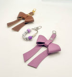 Genuine Football Leather Bow Purse Bag Charm