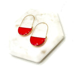 Red Gem Hoop Earrings
