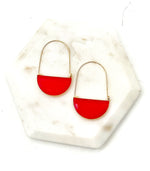 Red Gem Hoop Earrings
