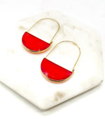 Red Gem Hoop Earrings
