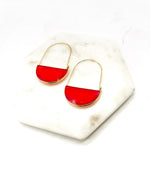 Red Gem Hoop Earrings