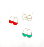 Emerald Green Gem Hoop Earrings