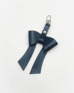 Navy Blue Leather Bow Purse Bag Charm