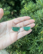 Emerald Green Gem Hoop Earrings