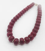 Burgundy Beaded Necklace with Removable Pendant Option