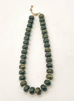 Olive Green Beaded Necklace with Removable Pendant Option