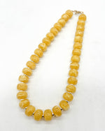 Mustard Yellow Beaded Necklace with Removable Pendant Option