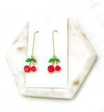 Cherry CZ Drop Earrings