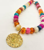 Multi-Color Beaded Necklace with Removable Pendant Option