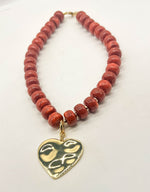 Camel Brown Beaded Necklace with Removable Pendant Option
