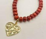 Camel Brown Beaded Necklace with Removable Pendant Option